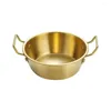 Tallrikar 1 st med handtag rostfritt stål skål som serverar koreansk mat sås krydda maträtt kök bordsart guld silver