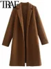 Kvinnor blandar Traf 2023 Camel Color Autumn Women Overcoat Lång ärm Loose Jacket Vintage Trench Coat Kvinnlig Outwear Warm Y2K Old Money Style 231218