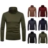 T-shirts pour hommes 2023 Pull Hommes Couleur Solide Col Roulé Pulls Pull Homme Blouse Froide Hiver Manches Longues