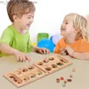Sorting Nesting Stacking toys Wooden Mancala Board Game Set Toys Wood Folding Mancala Board Game Kids Adult Party Travel Interaction Puzzle Toys Montessori Q231218