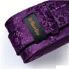 Cravates de cou Cravates Dibangu pour hommes Violet Floral Paisley Cravate Business Formel 100% Cravate en soie Pocket Square Set Wedding Party Cravat Dhmaz