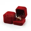 Presentförpackning sammet smycken presentförpackningar fyrkantiga designringar visning show fodral bröllop parti par smycken förpackningslåda för ringörhängen de932