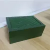 Luxury Watch Boxes Designer Rectangle Green Wood Wave Mönster Fall med taggar med Certificate of Originality Gift Box Store