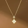 Kedjor Clover Necklace Dainty Zodiac for Women Gold Plated rostfritt stål hängsmycken gåvor