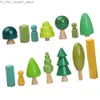 Сортировка вложенности штабелирование игрушек украшения деревянные маленькие елки детские игрушки для малышей развивающие игрушки блок Монтессори Q231218