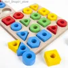 Sorting Nesting Stacking toys Montessori Toys Wooden Shape Color Matching Board Game Puzzle Parent-Child Learning Educational for Children Boys Girl Q231218