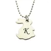 Pendentif Colliers Sterling Argent 925 Personnalisé Initial Nom Personnalisé Amour Adorable Animal Chaîne Bijoux