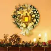 Other Event Party Supplies Christmas Wreath With Light Bow Ball Big Red Flower Christmas Decoration For Home Xmas Door Window Room Deco Year's Eve 2024 231214