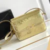 Gold Sequin Mini Bag Designer Luxury Shoulder Bags Women Crossbody Dinner Bag Lipstick Vanity Bag Clutch Purse Top Mirror Quality Sheepskin Lining Tote Wallets