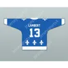 Anpassad blå Pierre Lambert 13 Les Saints de Chicoutimi Hockey Jersey New Top Stitched S-M-L-XL-XXL-3XL-4XL-5XL-6XL
