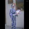 Vêtements ethniques Japonais Vintage Streetwear Style Femmes Amélioré Bleu Long Kimono Impression Yukata Robe Geisha Voyage Po Costumes