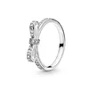 Clusterringe 925 Sterling Silber Schleife Finger für Frauen Stapelbarer Ring Band Schönheit und Biest Hochzeit Bijoux Bague Zubehör