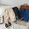 Byxor baby byxor solida barn jeans casual pojkar elastiska band stretch denim mjuka flickor mode