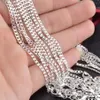 kasanier Whole 10pcs 925 Silver Chain Necklace Solid 2MM 16 - 30 inches Fashion Jewelry Necklaces Men's and women's 279U