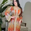 Etnische Kleding Eid Moslim Vrouwen Open Abaya Maxi Jurk 2 Stuks Set Dubai Turkije Kaftan Islamitische Jalabiya Marokko Gewaad Belted vestidos