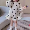 Mädchen Kleider Mädchen Kleid 2023 Herbst Neue Koreanische Mädchen Spleißen Plissee Kleid Polka Dot Gedruckt Baby Kinder Casual Kleidung
