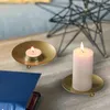 Candle Holders Metal Plate Holder Candles Stand Decorative Pillar For Table Home Farmhouse Housewarming Dining Room