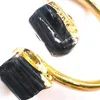 Pierścionki klastra Naturalne czarne turmalinowe zabytkowe pierścień Reiki Healing Crystal Women Fashion Finger Jewelry