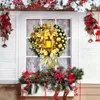 Other Event Party Supplies Christmas Wreath With Light Bow Ball Big Red Flower Christmas Decoration For Home Xmas Door Window Room Deco Year's Eve 2024 231214