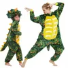 Barboteuses Kigurumi costume pour enfants salopette d'hiver chaud enfant pyjamas pour fille Pjs bébé garçon vêtements de nuit Anime dinosaure Pijama enfant en bas âge maison 231218