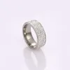 Anpassad ring keramisk punkt rostfritt stål mode diamant vit zirkon strassringar hiphop för män och kvinnor
