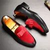 Kleding Schoenen 9 Luxe Strik Mannelijke Flats Loafers Zwart Lakleer Rood Suede Mannen Formele Bruiloft 231218