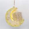 Party Decoration 2023 EID Mubarak Ramadan Decor Supplies Wooden LED Lights Star Moon Castle Pendant For Home Al Adha Gift