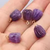 Anhänger Halsketten 3 stücke Mini Kürbis Natürliche Achate Stein Charms Amethysten Rosenquarz Für Die Herstellung DIY Jewerly Halskette 10x10mm