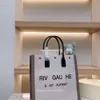 YSLES YSAINT RIVER GAUCHE TOTE BAGS DESIGNER BAG CANVAS 23 NEW HIGH VERSATILE LINEN LEATHER TOTE HANTBAG SHOPPING TRAVEL大容量