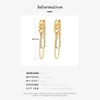 Dangle Earrings Simple PVD 18K Gold Color Drop Multi-Chain Crystal Pendientes Mujer Earring Fashion Jewelry Party