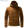 Giacche tattiche Giacca militare da uomo Moda Cappotti casual con cappuccio Cardigan da alpinismo all'aperto Autunno Inverno Giacca tattica in pile Taglia EUL231218