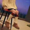 Kvinnors strumpor Autumn Winter Lolita JK Girls Calf Korean Y2K Sticked Loose Snow Boots Warm Thothed Foot Cover