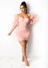 Casual Dresses Fashion Sweetheart Sexig Style Tube Top Off-Shoulder Tight midje Hip Kjol Stretch Dress