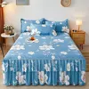 Bedspread Print Soft Bed Skirt Home Bedroom Double Layers Bed Skirt Bedsheet Bed Cover Skirt Non-slip Mattress Cover Couvre Lit Bedspread 231218