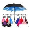 Regenschirme Reverse Regenschirme Winddichte Schicht Invertierter Regenschirm Inside Out Stand Sea Shippin Drop Delivery Hausgarten Haushalt Sundrie Dhlnz