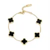 Groothandel Sieraden Luxe Gift Stainls Staal 18K Goud Vrouwen Lucky Flower Bracelet303z