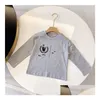 Pojkar och flickor Baby Designer Crewneck Cotton Long Sleeve Base Shirt Classic Letter Fashion Childrens Wear Series Storlek 90-150 cm G9 D DHBN6