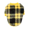 Dog Apparel Pet Fleece Autumn And Winter Thickened Plaid Casual Simple Warm Clothes Vest No Air Leakage