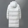 Men's Down Parkas Men Winter Black Long Down Coats Hooded Casual Duck Down Jackets Quality Male Outdoor Windproof Warm Winter Jackets Men Clothing 231218