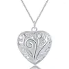 Collane con ciondolo Collana in argento sterling 925 con zirconi a forma di cuore tridimensionale da 18 pollici Accessori da sposa alla moda da donna