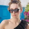유럽과 미국 패션 T 스퀘어 프레임 선 스크린 선글라스 여성 감각 ins 선글라스 남성의 한국 버전