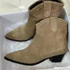 Marca de luxo inverno mulheres isabel dewina tornozelo bota marants camurça plataforma de couro sola senhora martin botas festa casamento senhora andando EU36-42 com caixa