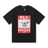 미국 패션 브랜드 퍼플 브랜드 Fly High 인쇄 힙합 남자와 여자의 느슨한 캐주얼 라운드 목 짧은 슬리브 티셔츠