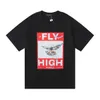 American Fashion Brand Purple Brand Fly High Printed Hip-Hop Men's and Women's Loose Casual runda hals Kort ärm T-shirt