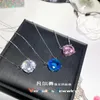 Pendant Necklaces Versa Fashion Cherry Blossom Pink Crystal Necklace Women Plated 18k Cold Wind Light Luxury Niche Simple Clavicle Chain