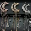 Fashion Rhinestone Crescent Hairpin Luxury Crystal Tassel Pendant Moon Hair Clip for Women Girls Jewelry Hair Accessories Gifts