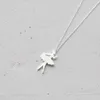 Pendanthalsband Daisies Fashion Pure 925 Sterling Silver Lovely Dancing Girl Necklace Princess Ballet Statement smycken