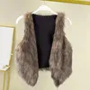 Coletes femininas senhoras colete elegante pele de couro falso para mulheres v pescoço ponto aberto colete outerwear outono inverno curto cardigan