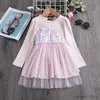 Mädchenkleider Mädchen Weihnachten Blumen Spitze Stickerei Kleid Kinder Kleider für Mädchen Prinzessin Herbst Winter Partykleid Kinder Hochzeitskleidung 3 8 Jahre