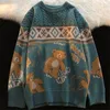 Men's Sweaters Mens Sweater Casual For Men Clothing Pullover Vintage Turtleneck Pullovers Cute Bear Male Clothes